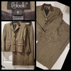 Rafaella 100% pure wool skirt suit set
